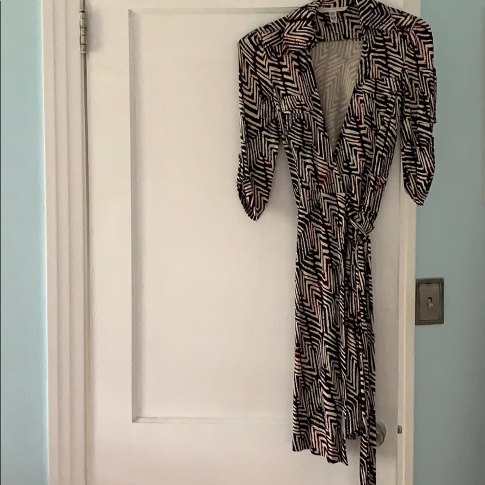 DVF zebra print wrap dress size 2